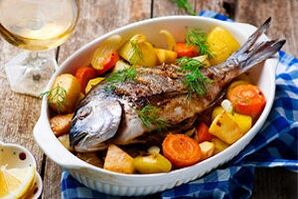 küpsetatud kala Vahemere dieedi jaoks