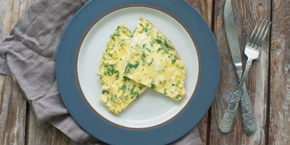omlett rohelistega Dukani dieedi jaoks